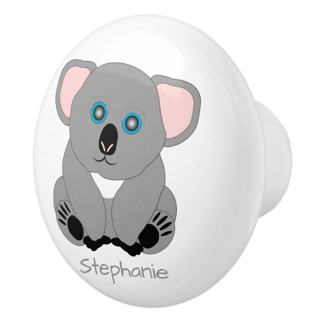 Bouton De Porte En Céramique Koala Bear Design Personalised (Droite)