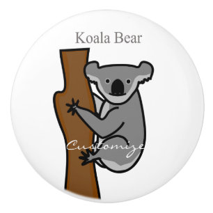 Bouton De Porte En Céramique Koala Bear Escalade Tree Thunder_Cove