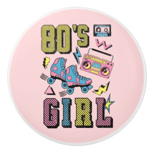 Bouton De Porte En Céramique La fille des années 80