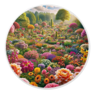 Bouton De Porte En Céramique La magie des fleurs - un paradis des couleurs