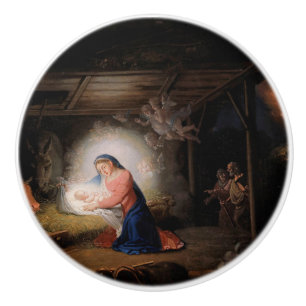 Bouton De Porte En Céramique La Nativité du Christ (par Vladimir Borovikovsky)