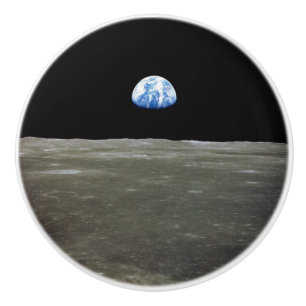 Bouton De Porte En Céramique La Terre depuis la Lune dans l'espace noir : Earth