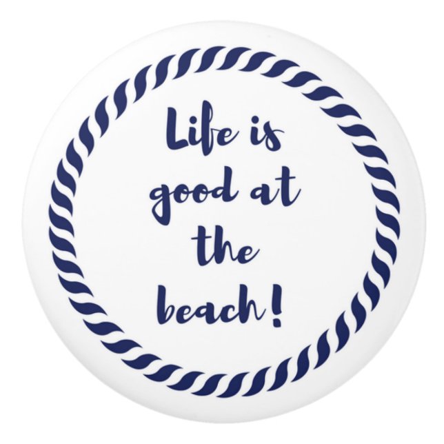 Bouton De Porte En Céramique La vie est… (Devant)