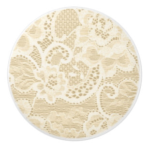 Bouton De Porte En Céramique Lace élégante vintage rustique romantique campagne