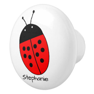 Bouton De Porte En Céramique Ladybird Design Personnalisé