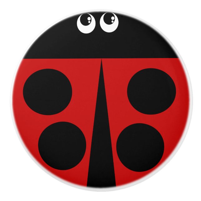 Bouton De Porte En Céramique Ladybug (Devant)