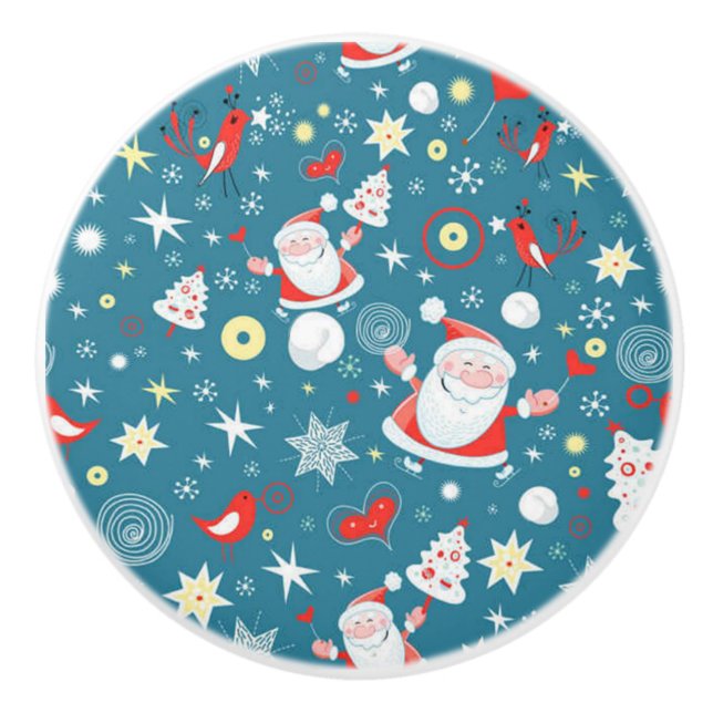 Bouton De Porte En Céramique L'amour de Noël (Devant)