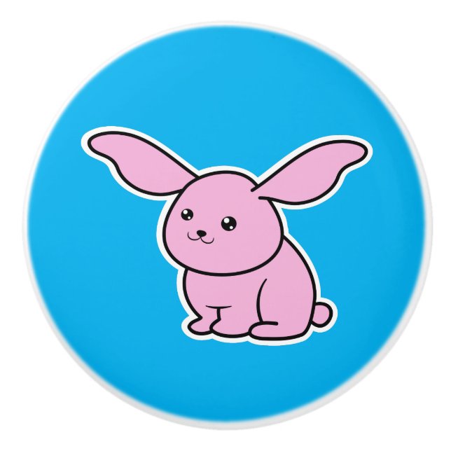 Bouton De Porte En Céramique Lapin (Devant)