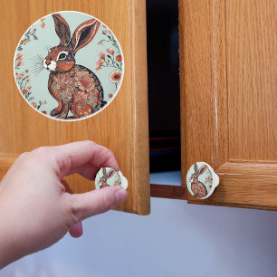 Bouton De Porte En Céramique Lapin Fantaisiste