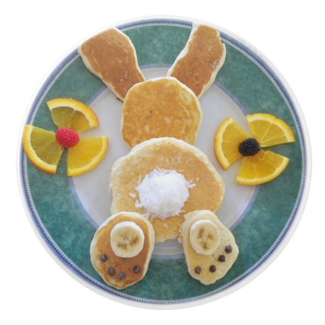 Bouton De Porte En Céramique Lapin Lapin Pancake Petit Déjeuner Tiroir Pull Kno (Devant)