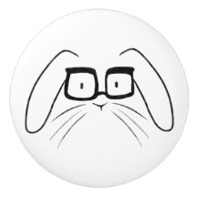 Lapins minimalistes avec lunettes en céramique