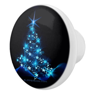 Bouton De Porte En Céramique l'arbre de Noël stylisé et lumineux de SlipperyJoe