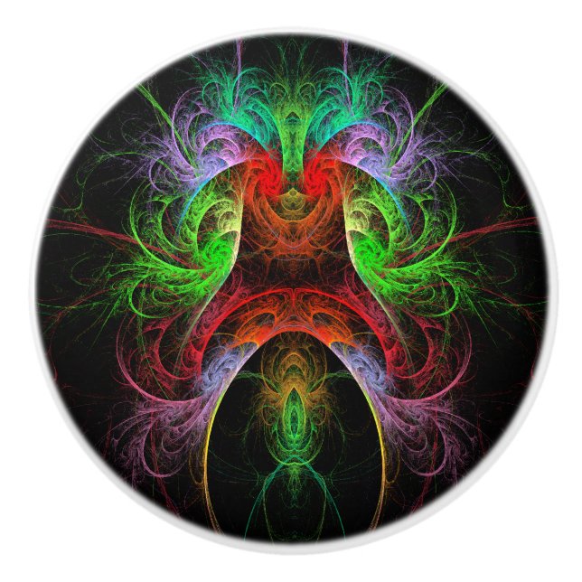 Bouton De Porte En Céramique L'art Abstrait du Carnaval (Devant)