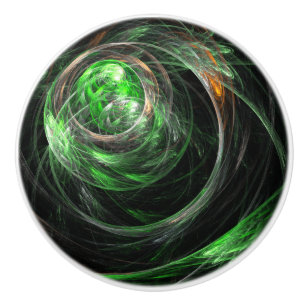 Bouton De Porte En Céramique L'art Abstrait vert du monde entier