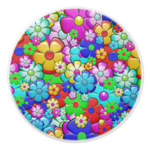 Bouton De Porte En Céramique L'art floral rétro