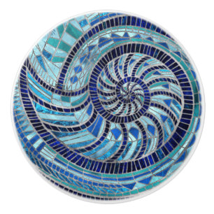 Bouton De Porte En Céramique L'art mosaïque de Nautilus Shell