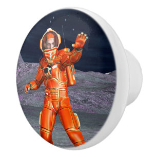Bouton De Porte En Céramique L'astronaute Mars Espace Explorer sur la planète A