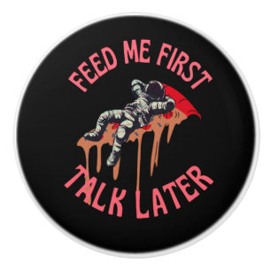 Bouton De Porte En Céramique L'astronaute Pizza Funny