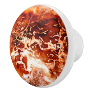 Bouton De Porte En Céramique L'Automne Profond En Pierre