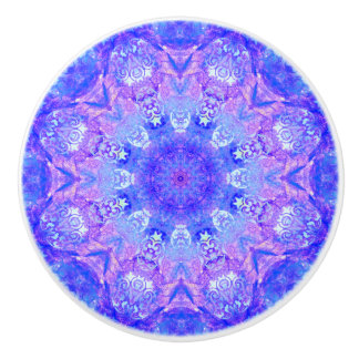 Bouton De Porte En Céramique Lavande Ciel bleu pourpre Éperche Damas