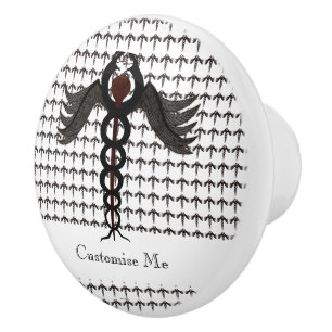 Bouton De Porte En Céramique Le caducée (modéré)