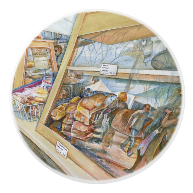 Bouton De Porte En Céramique Le côté ensoleillé de la folie (Devant)