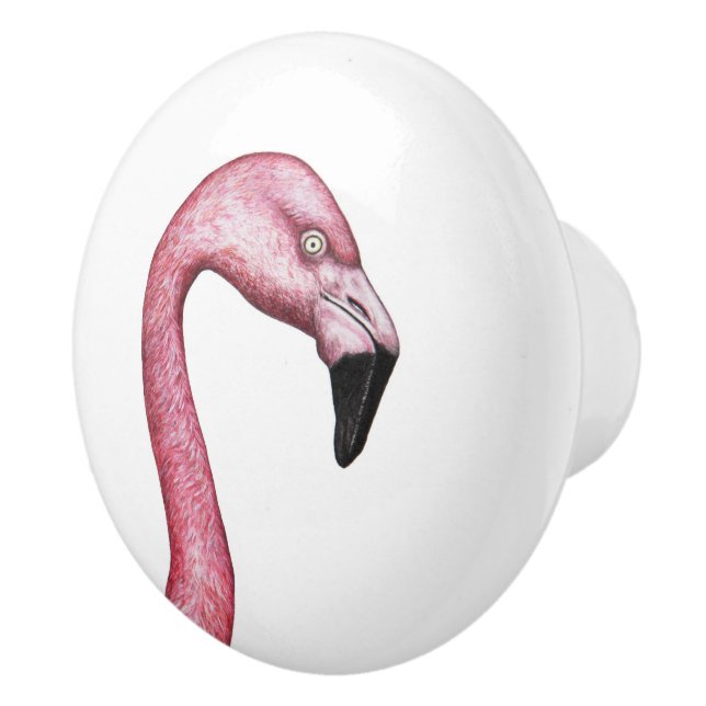Bouton De Porte En Céramique Le Flamant rose (Droite)