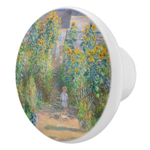 Bouton De Porte En Céramique Le jardin de l'artiste à Vétheuil par Claude Monet