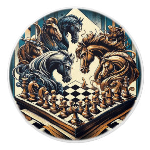 Bouton De Porte En Céramique Le jeu des chevaliers - les échecs rencontre l'ima