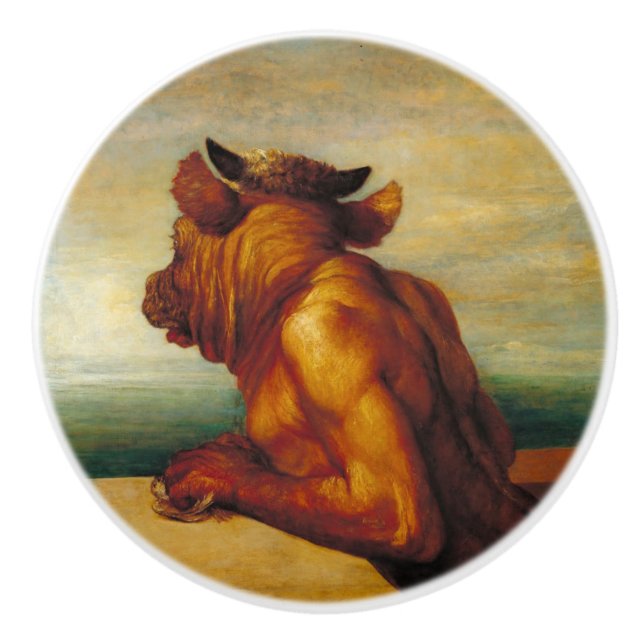 Bouton De Porte En Céramique Le Minotaure (par George Frederic Watts) (Devant)