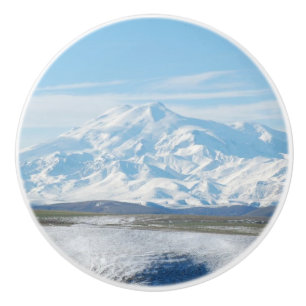 Bouton De Porte En Céramique Le mont Elbrus (La plus haute montagne d'Europe)