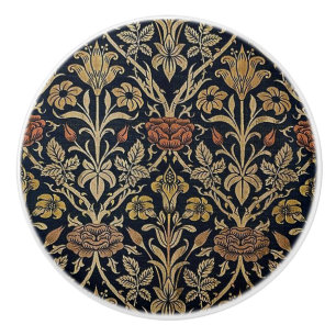 Bouton De Porte En Céramique Le nouveau d'art, motif d'époque de belle, cru,