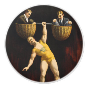Bouton De Porte En Céramique Le Sandow Eugen Sandow Vaudeville Weightlifter