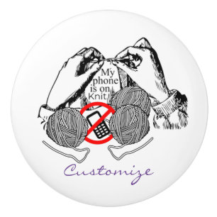 Bouton De Porte En Céramique Le téléphone est sur Knit Thunder_Cove