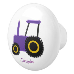 Bouton De Porte En Céramique Le tracteur pourpre ajoutent juste le nom