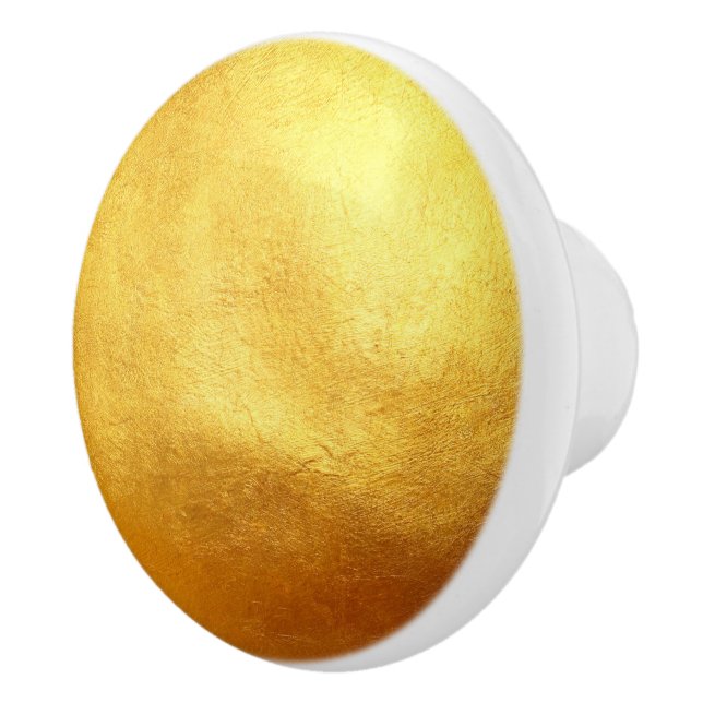 Bouton De Porte En Céramique Leaf Or de luxe Metallic cher tendance (Droite)