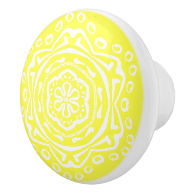Bouton De Porte En Céramique Lemon Mandala (Droite)
