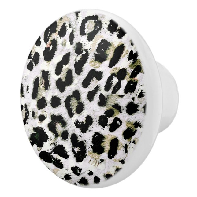Bouton De Porte En Céramique Leopard - taches d'impression pour animaux (Droite)