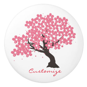 Bouton De Porte En Céramique Les cerisiers de Sakura s'épanouissent à Thunder