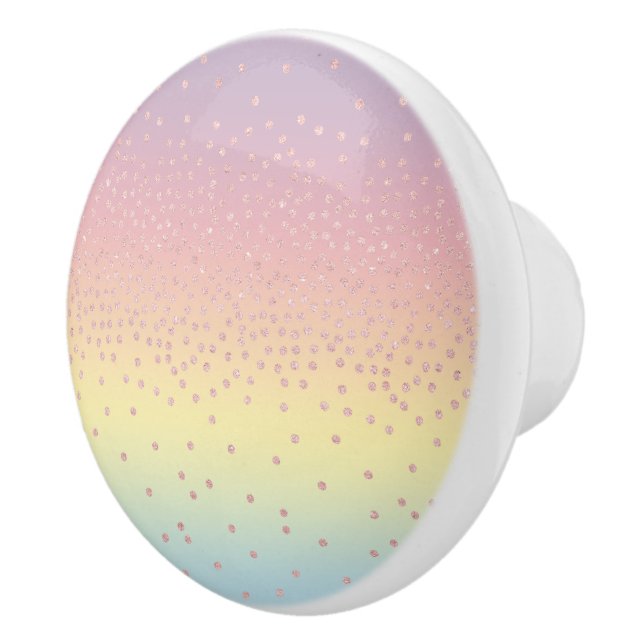 Bouton De Porte En Céramique Les confettis roses élégants de parties (Droite)