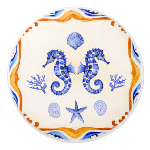 Bouton De Porte En Céramique Les hippocampes méditerranéens