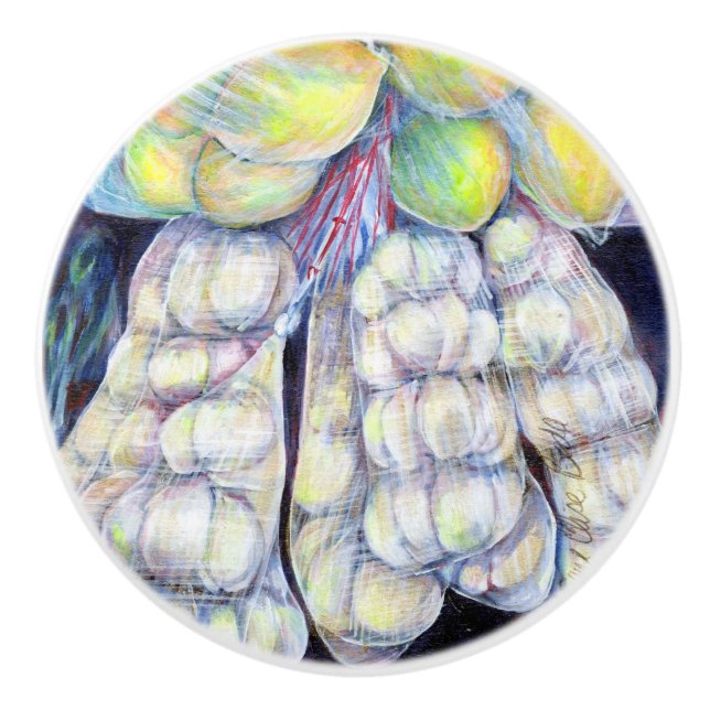 Bouton De Porte En Céramique Les Merveilles des Marchés Occidentaux, Singapour (Devant)