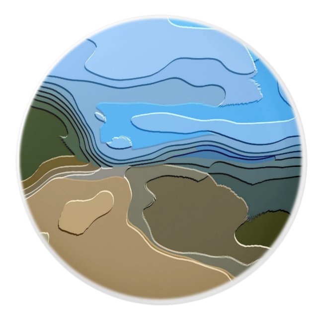 BOUTON DE PORTE EN CÉRAMIQUE LES MONTAGNES (Devant)