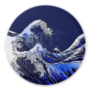 Bouton De Porte En Céramique Les styles modernes de grande vague de Hokusai