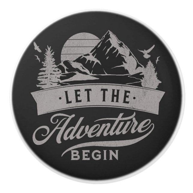 Bouton De Porte En Céramique Let the adventure begin (Devant)