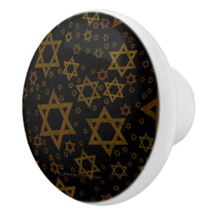 Bouton De Porte En Céramique L'étoile artistique de David thème Hanukkah de Sli