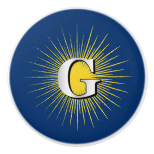 Bouton De Porte En Céramique Lettre G - symbole maçonnique