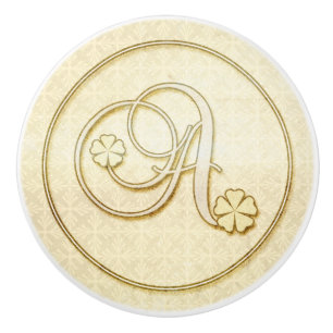 Bouton De Porte En Céramique Lettre initiale A de monogramme vintage