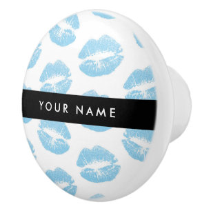 Bouton De Porte En Céramique Lèvres Bleues, Baiser, Baguette à lèvres, Votre No