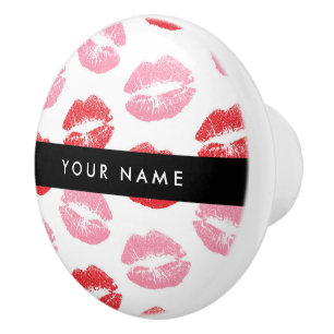 Bouton De Porte En Céramique Lèvres Rouges, Lèvres Roses, Baiser, Votre Nom, Pe